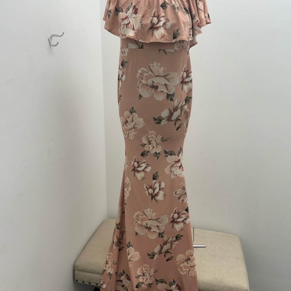 Floral Maternity Maxi Dress in Pink